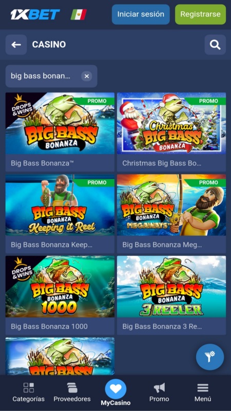 Juegos de casino de 1xBet