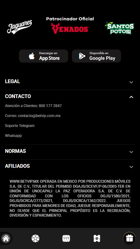BetVIP contacto