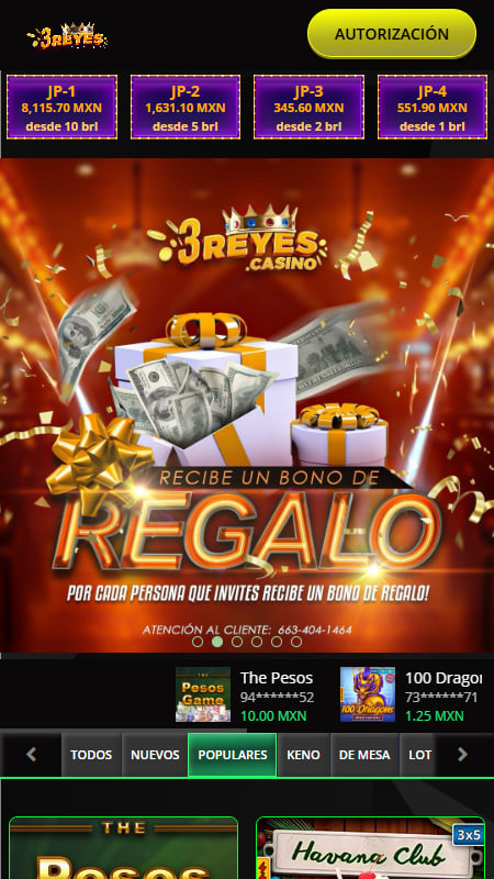 Bonificaciones de Casino Tres Reyes Mx