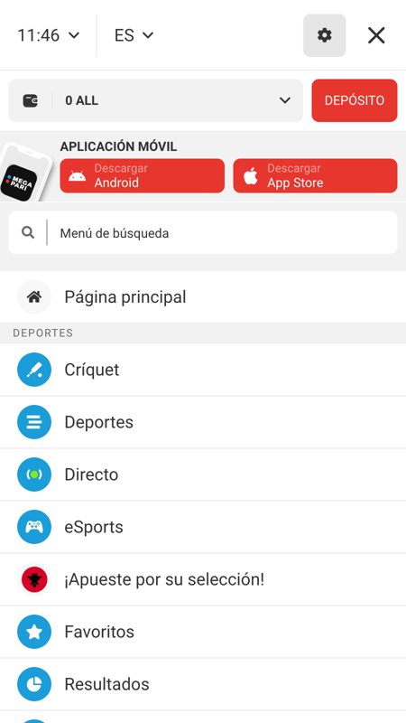 megapari menu