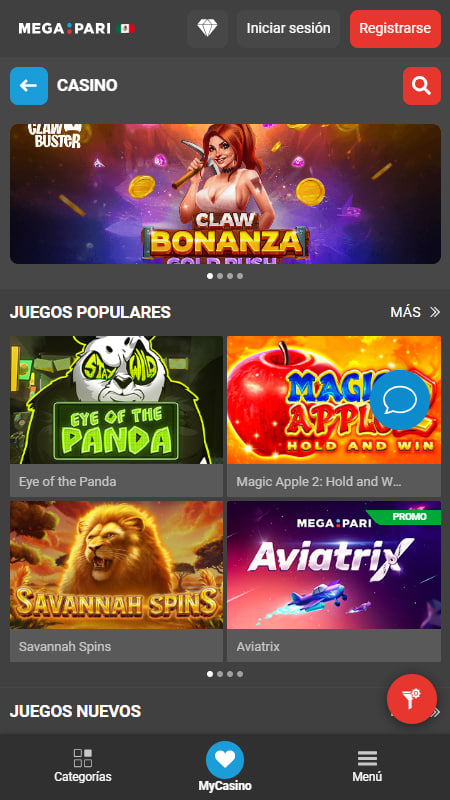 Megapari slots online de México