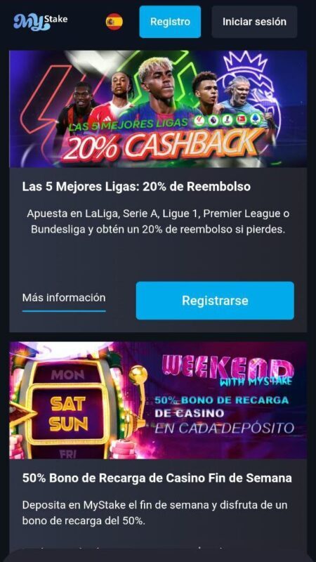 Promociones disponibles en MyStake Mx