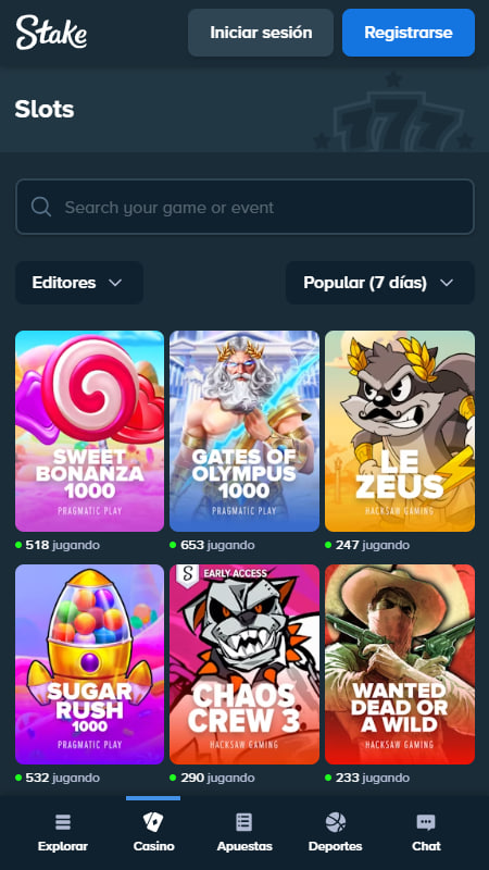 Stake slots online de México