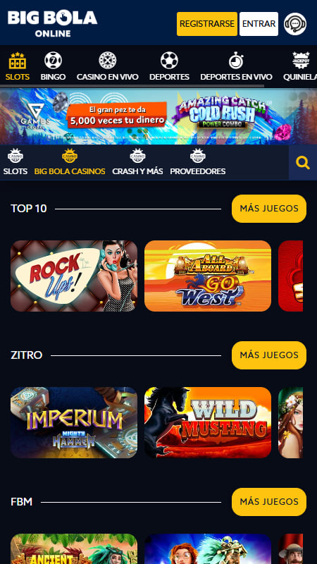 Catálogo de juegos destacados en BigBola México