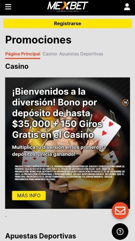 Bonos y Ofertas destacadas de Mexbet para México